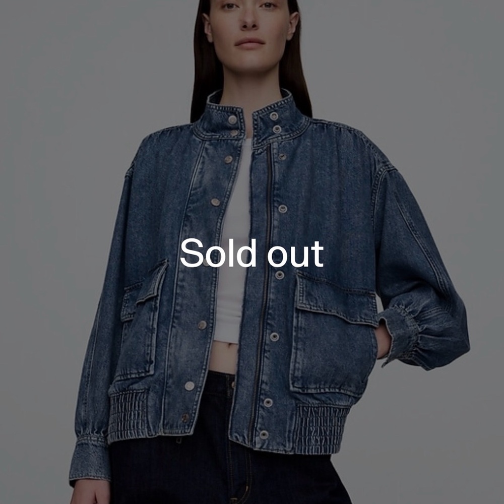GAP UltraSoft Denim Bomber Jacket - Picture 2 of 8